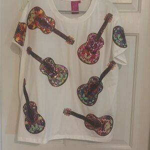 Queen of Sparkles Guitar tee. NWT Size L Large